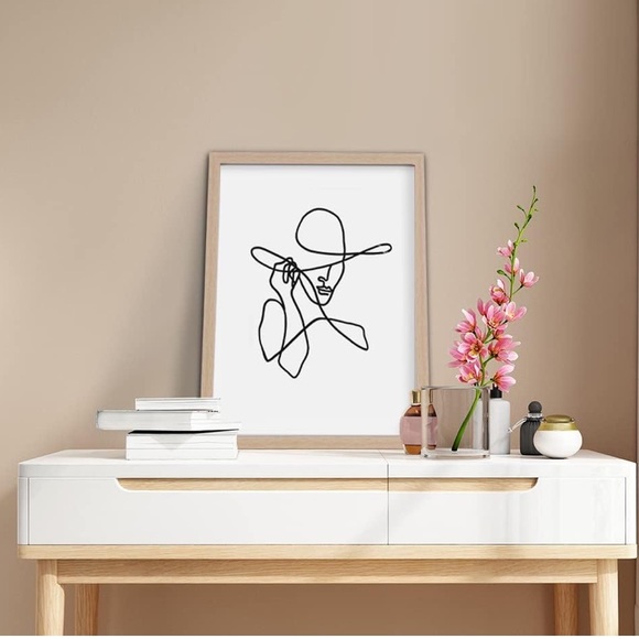 11x14 Inch Framed Minimalist Wall Art Set with Lady's Body Line Art for Room - Picture 3 of 9